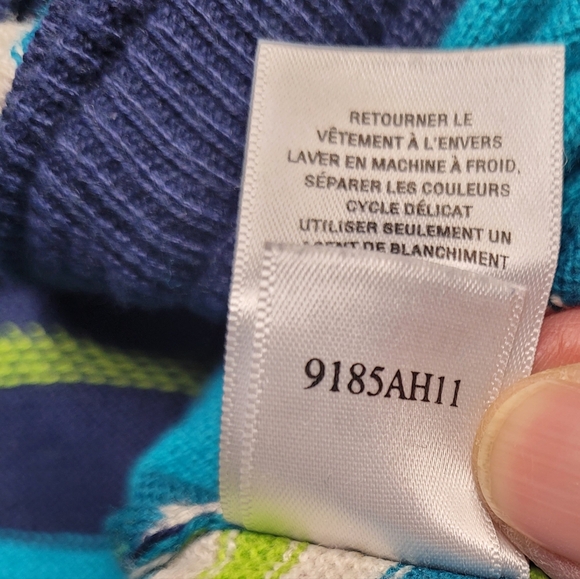 Aeropostale Striped Deep V-neck Cardigan Sweater Women's Size Large - Picture 10 of 14